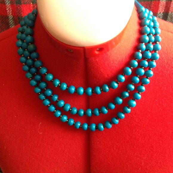 *Sale* Vintage Multi-Strand Ceramic Necklace - Picture 4 of 5